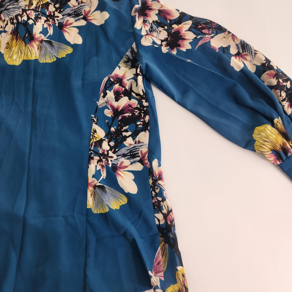 Natori Women's Top Shirt Size S Floral Button Up Long Sleeve Tea Color NWT 01 - Picture 13 of 16